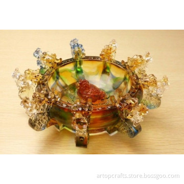 animal shaped nine dragons liu li fruit plate